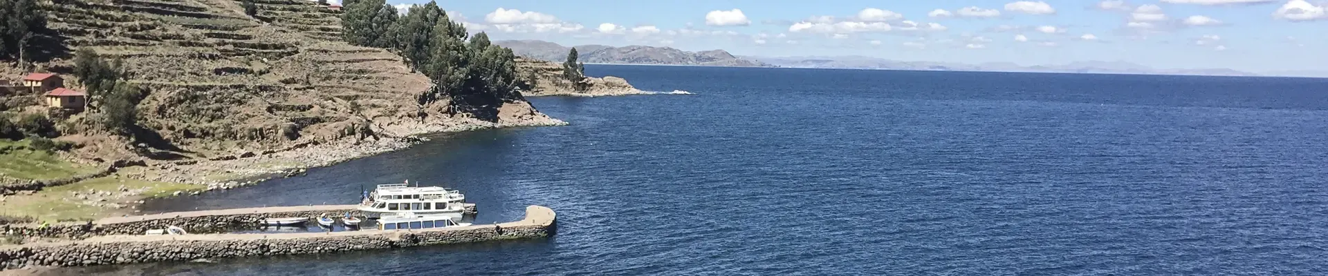 Boat on Lake Titicaca in Peru