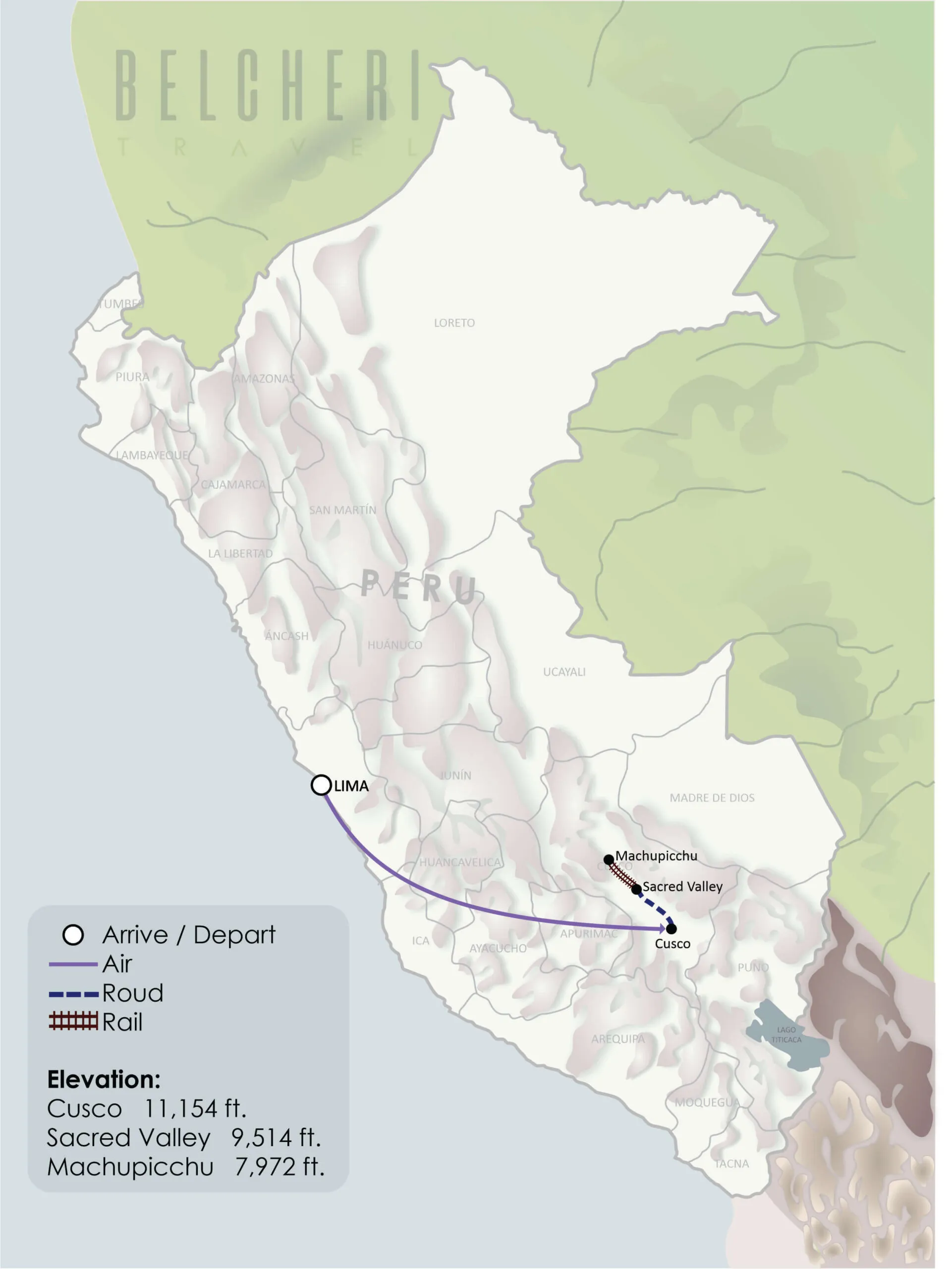Map of the Cusco Food Experience Tour route