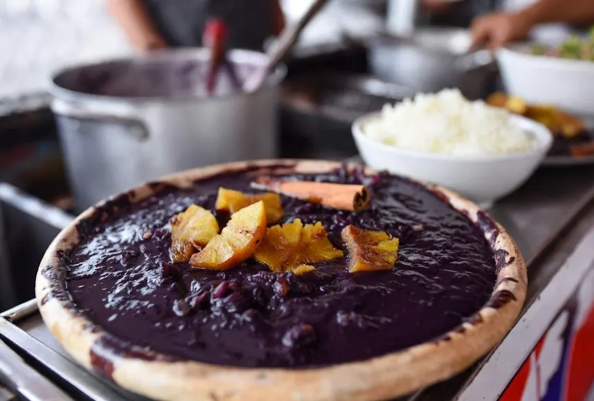 Traditional dessert called Mazamorra Morada